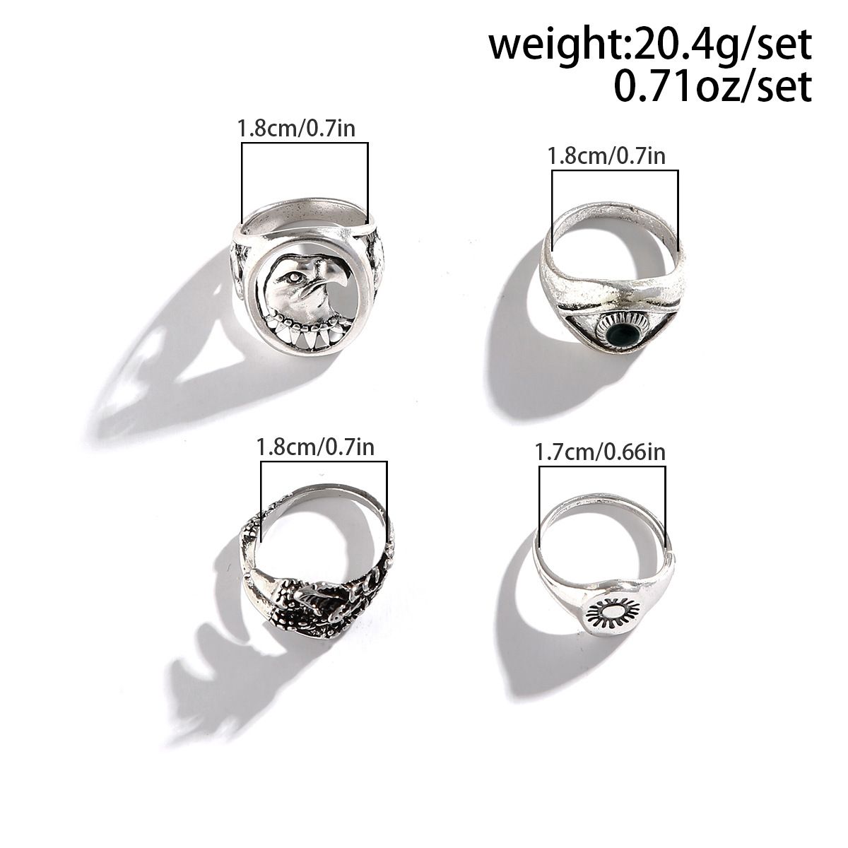 Retro Vintage Distressed Eagle Rings for Men Trendy Fashionable Personalized Hip-Hop men jewelry