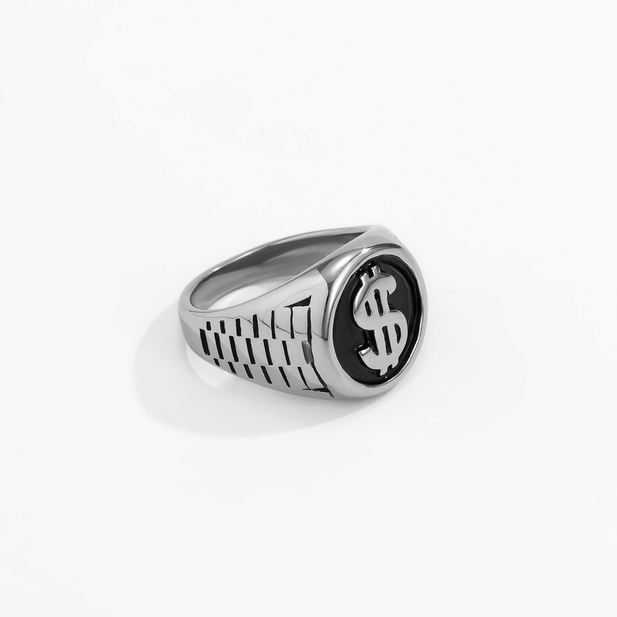 1pcs/set Men Ring with Dollar Sign Retro Hip-Hop Punk Style Streetwear Ring with Currency Coin