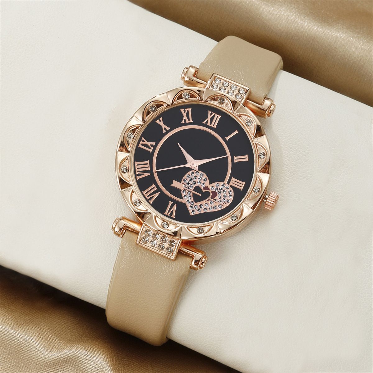 2Pcs New Simple Casual Creative Leather Bracelet Set Fashion Trend Men's Quartz Leather Strap Watch