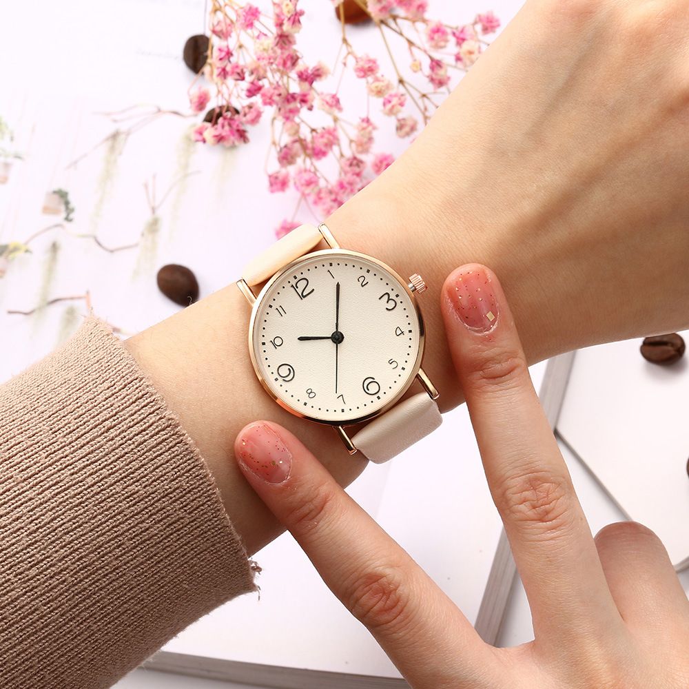 New Korean-style Fashion Minimalist Leather Belt Watch Women's Casual Student Quartz Wristwatch