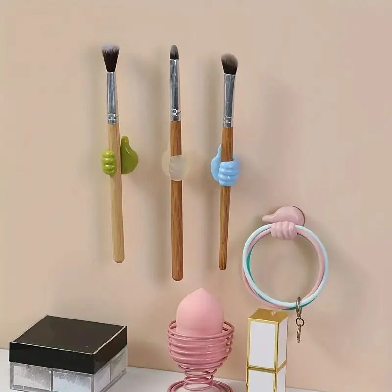 20pcs Premium Polished Plastic Thumb Wall Hooks - Versatile Adhesive Cable Clips for Data, Earphone Cords & Keys - Ideal for Office and Home