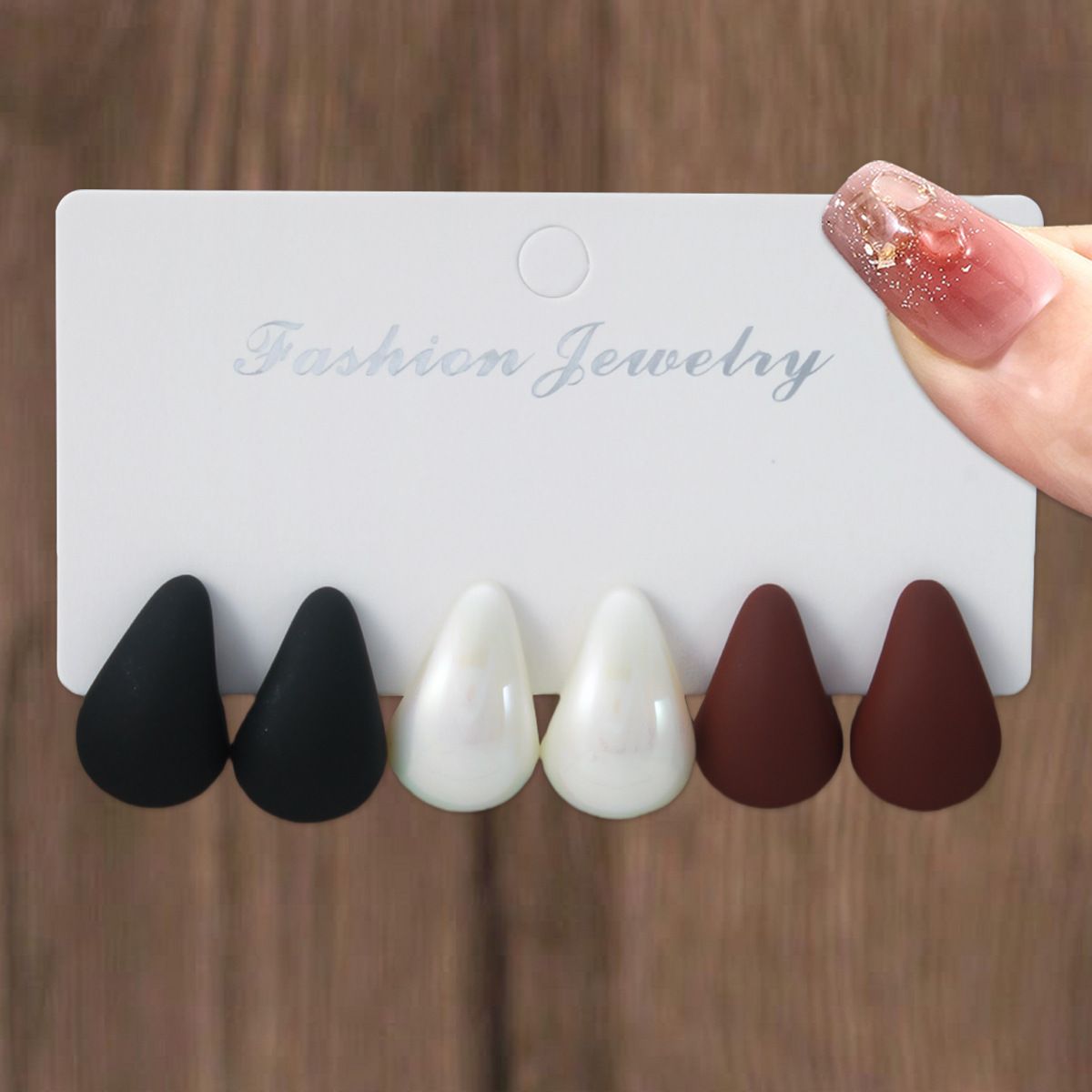 3PcsVintage teardrop-shaped elegant and versatile women's earrings