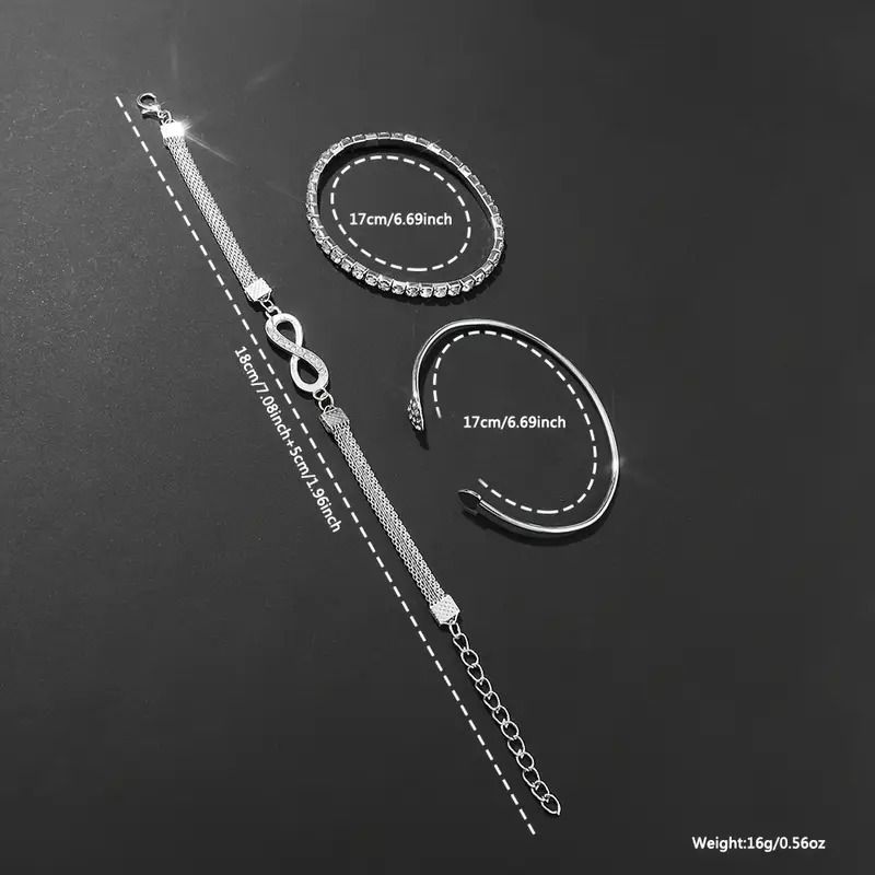 4pcs/set Women's Fashion Quartz Watch with Silver Bracelet Set, The Perfect Gift for Her on Valentine's Day, Easter, Birthday and Christmas Does not include box