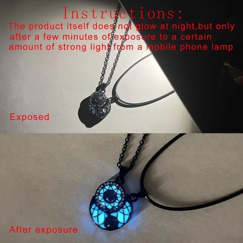 2pcs/set of luminous Sun-moon projection couple necklace 100 languages Say I love you ladies fashion gift jewelry