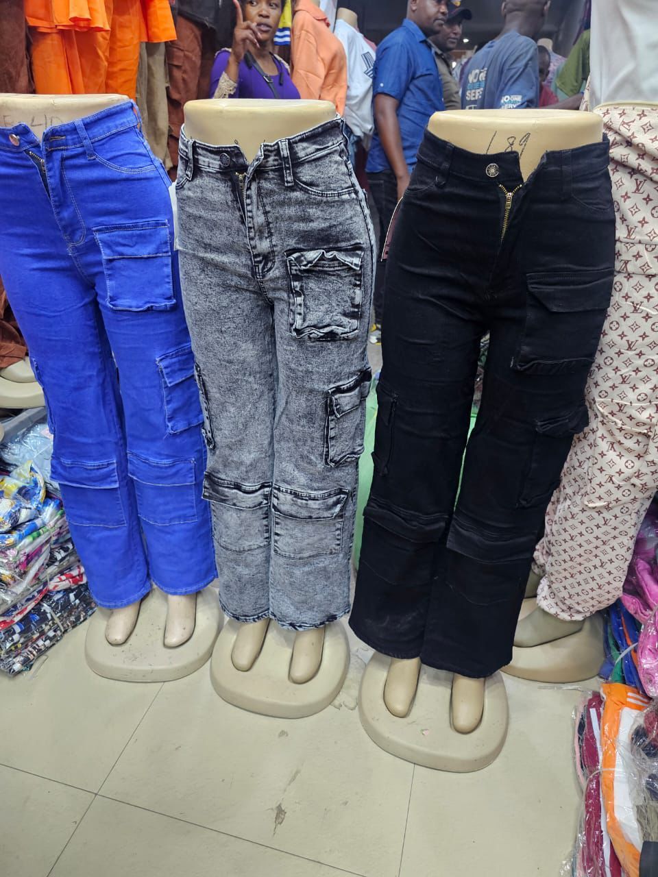Elegant Timeless classsic Aesthetic High quality Women's denim cargo pants Wide Leg Casual Pants with multiple Pockets, High Waisted Cargo Pants, Combat Military Trousers
