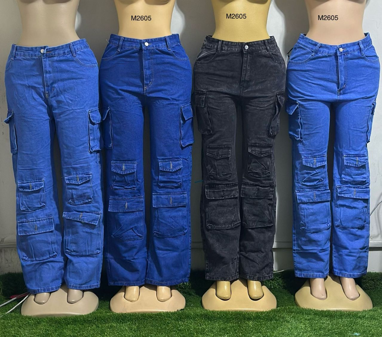Elegant Timeless classsic Aesthetic High quality Women's denim cargo pants Wide Leg Casual Pants with multiple Pockets, High Waisted Cargo Pants, Combat Military Trousers
