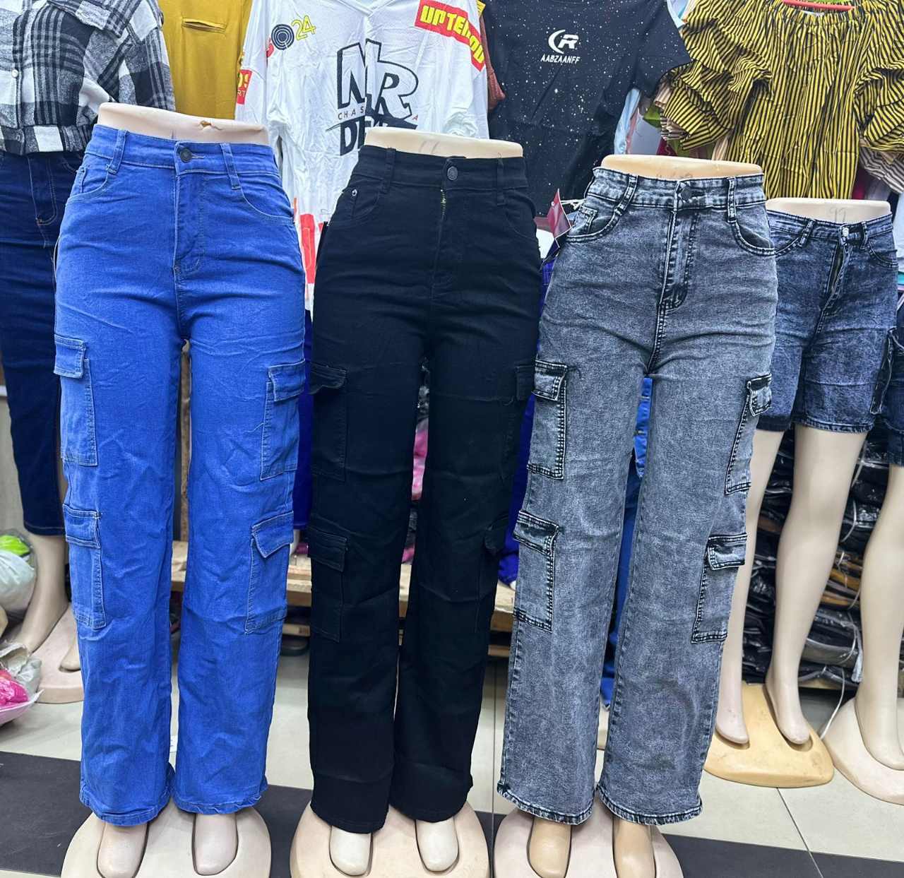 Multifunctional Stylish Elegant Timeless classsic Aesthetic High quality Women's denim cargo pants Wide Leg Casual Pants with multiple Pockets, High Waisted Cargo Pants, Combat Military Trousers