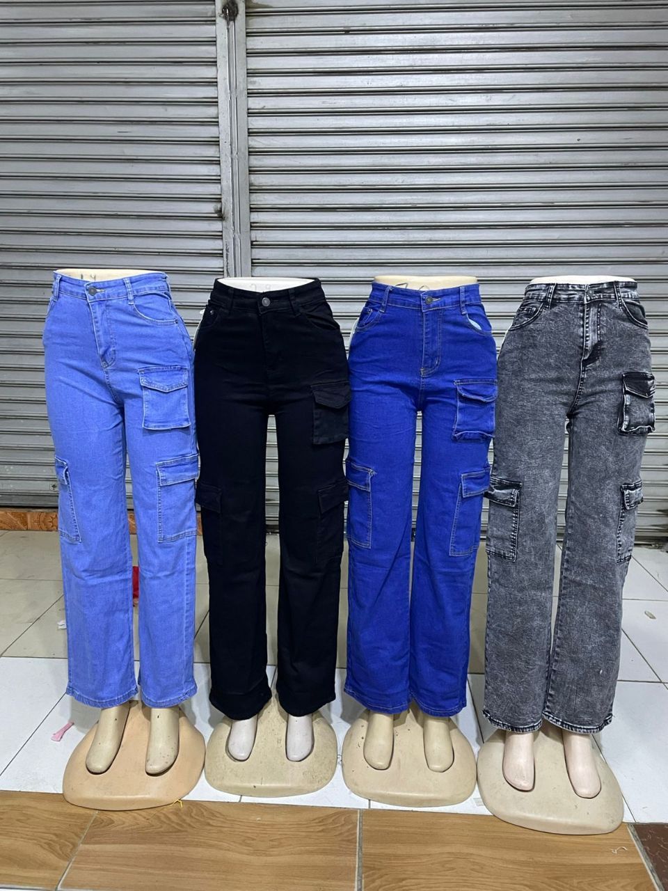 Multifunctional Stylish Elegant Timeless classsic Aesthetic High quality Women's denim cargo pants Wide Leg Casual Pants with multiple Pockets, High Waisted Cargo Pants, Combat Military Trousers