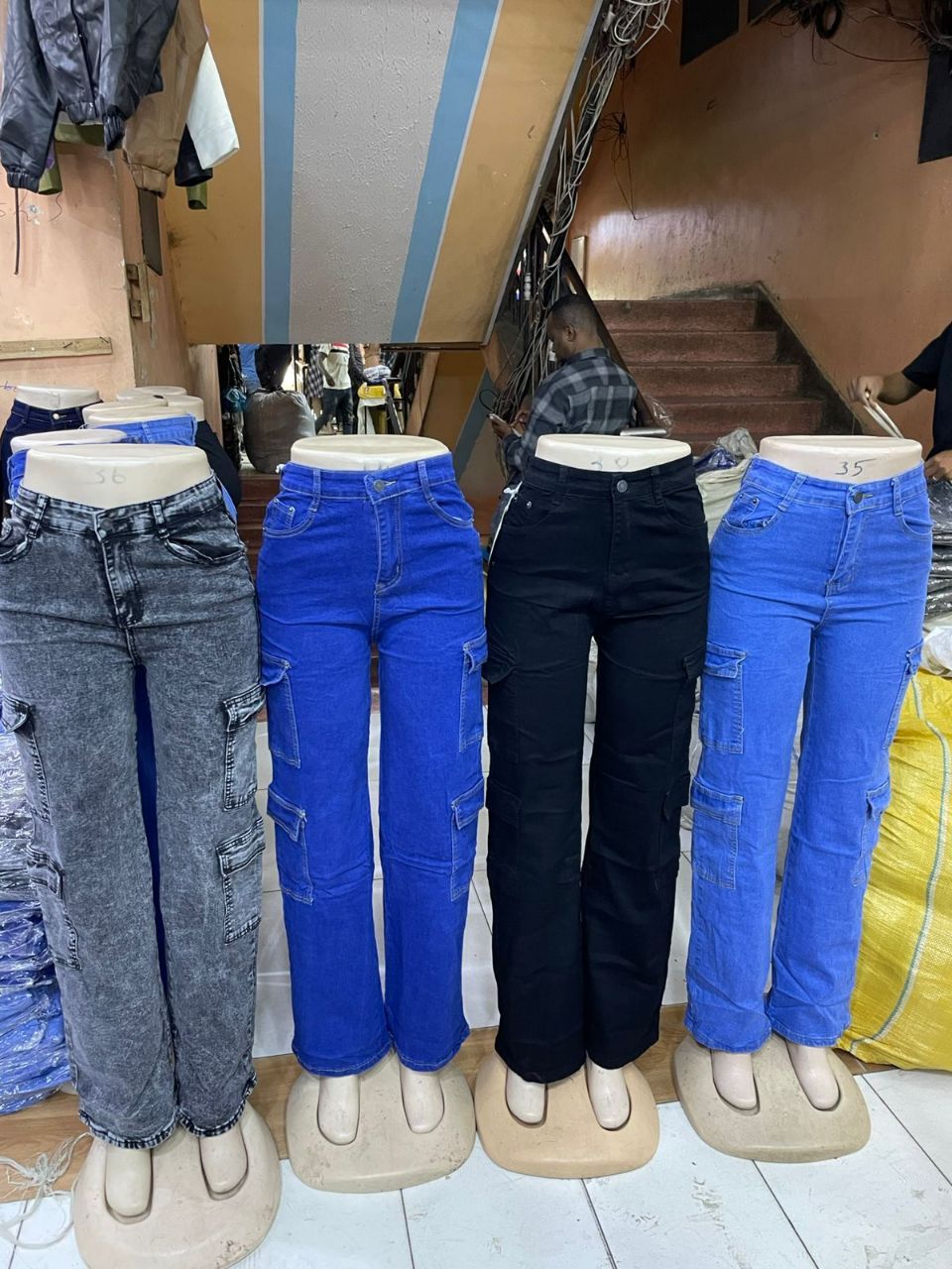 Multifunctional Stylish Elegant Timeless classsic Aesthetic High quality Women's denim cargo pants Wide Leg Casual Pants with multiple Pockets, High Waisted Cargo Pants, Combat Military Trousers