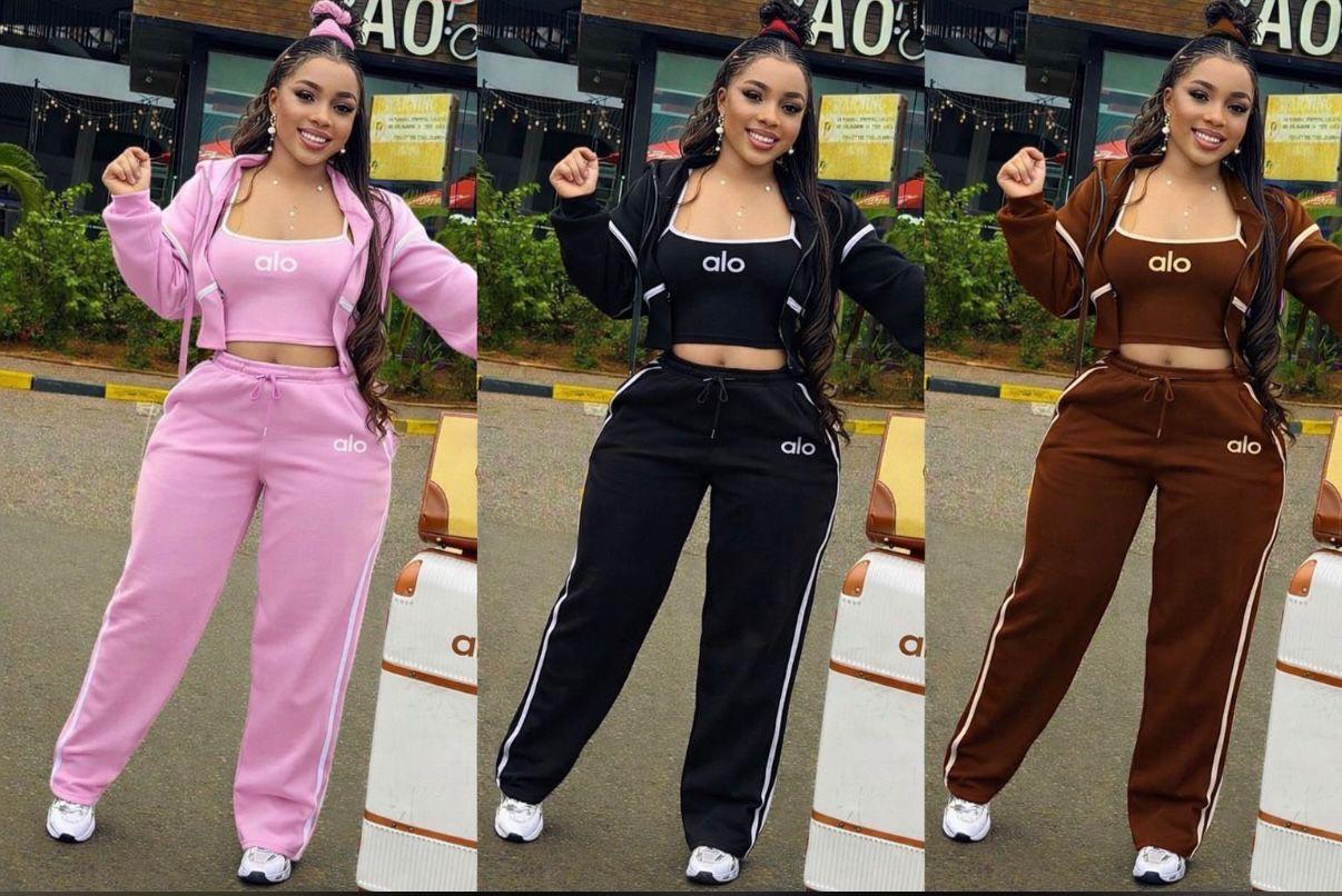 Vintage Timeless Stylish High quality and fashionable Women's Lounge Sets with Pockets, Long Sleeve 2024 Fall  Zip Sweatshirt with crop top and Jogger Pants