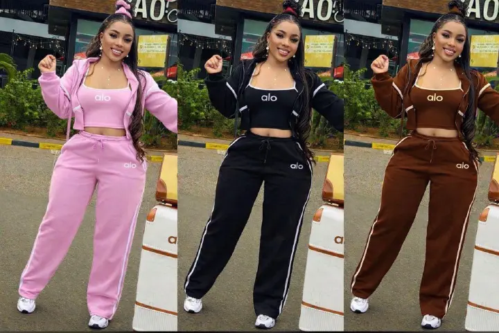 Timeless Stylish High quality and fashionable Women's Lounge Sets with Pockets, Long Sleeve 2024 Fall  Zip Sweatshirt with crop top and Jogger Pants