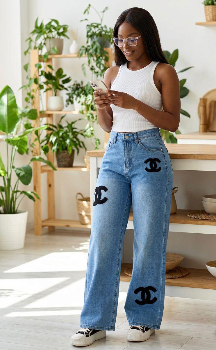 Timeless Stylish High quality Women Hard Jeans / denim cargo pants Wide Leg Casual Pants with multiple Pockets, High Waisted Cargo Pants unbeatable prices Flash Sale Women Gift ideas