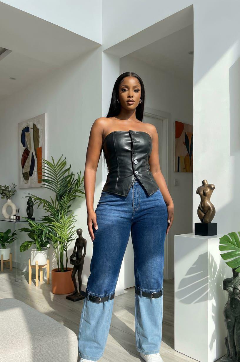 Timeless Stylish High quality Women Hard Jeans / denim cargo pants Wide Leg Casual Pants with multiple Pockets, High Waisted Cargo Pants unbeatable prices Flash Sale Women Gift ideas