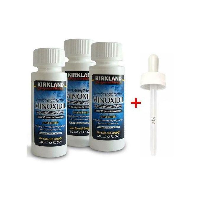 Kirkland Minoxidil 5% Extra Strength Hair Regrowth 3 Months + Free Dropper