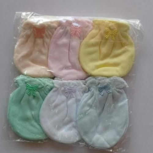 Fashion Newborn Baby Cotton Mittens - 3 Pcs - Assorted.