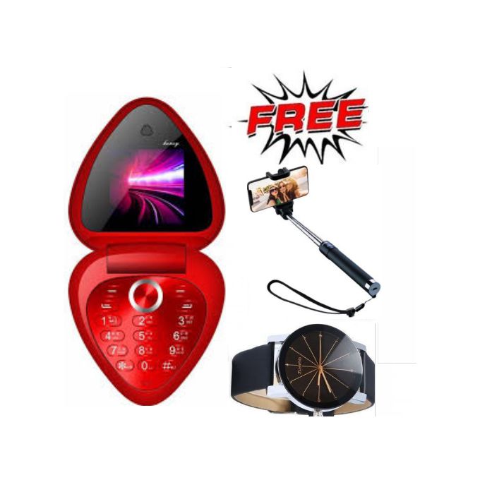 Bontel Honey 1.54" Flip Phone + Free Selfie Stick & Watch