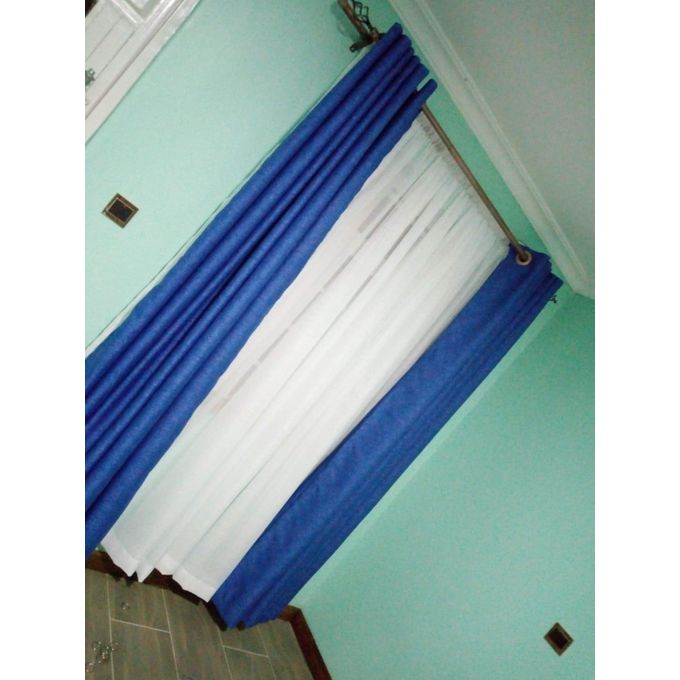 Royal Blue Curtain 2pcs(1m+1m)+ 1.5m HEAVY SHEAR