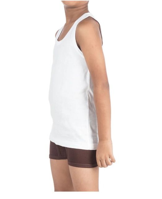 Kids Boys Underwear Vests 100% Soft Cotton Tank Tops Kids Sleeveless White Vest (3 in 1)