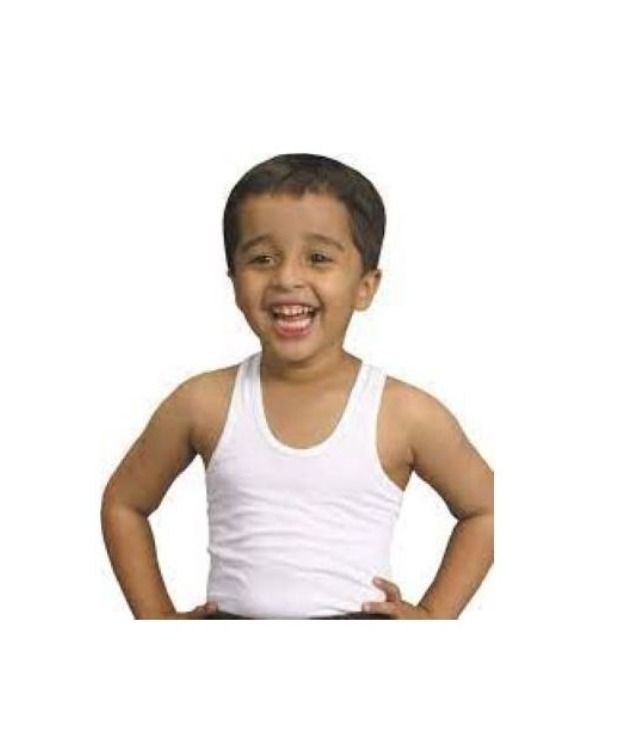 Kids Boys Underwear Vests 100% Soft Cotton Tank Tops Kids Sleeveless White Vest (3 in 1)