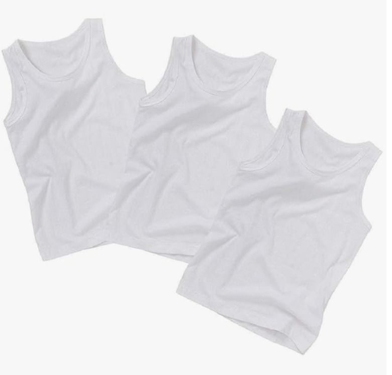 Yomitex White 100% Cotton Vests for Kids Baby Girls (3 in 1)