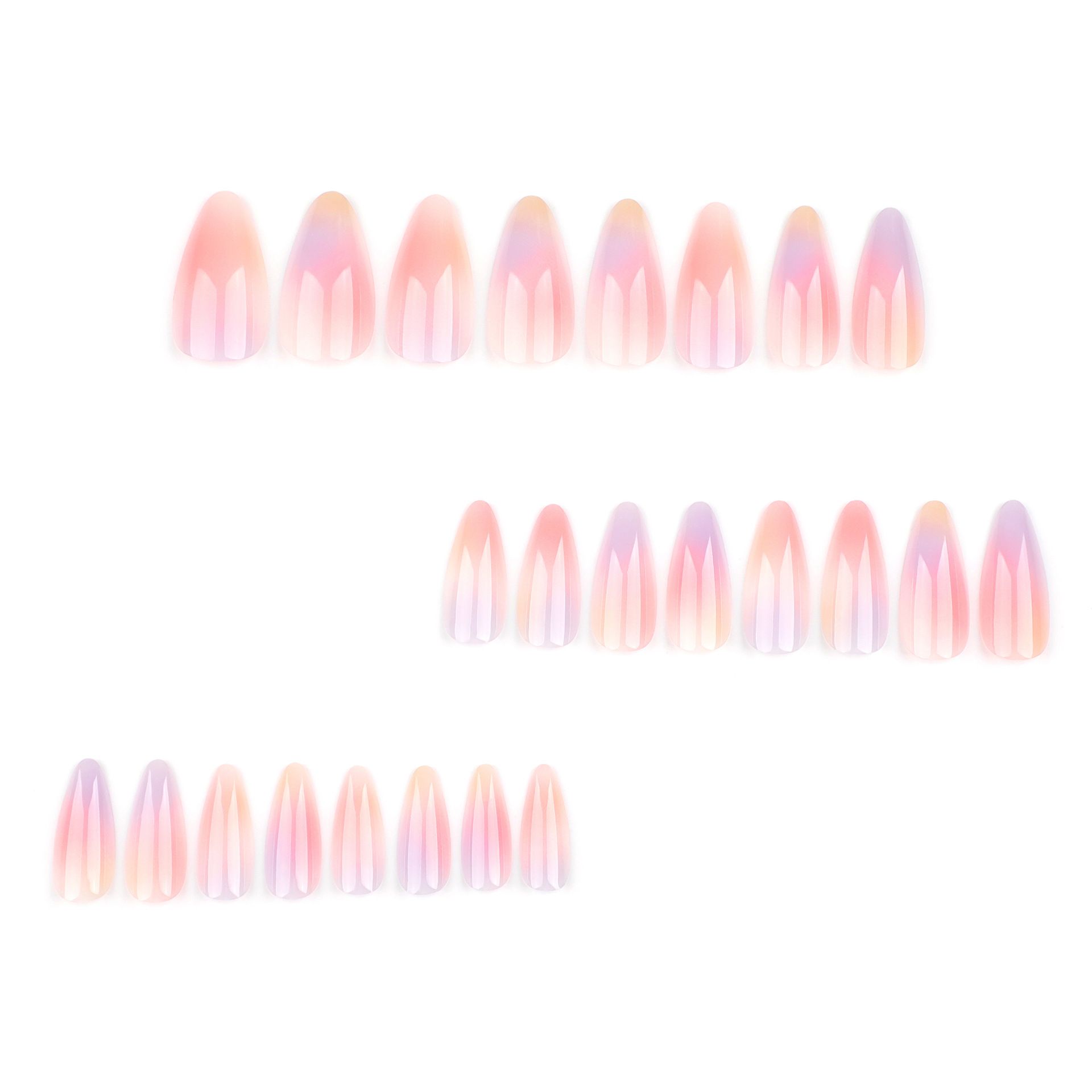 24Pcs/Set False Nail Stickers Set Full Cover Multicolor Nail Designs Press for Womens