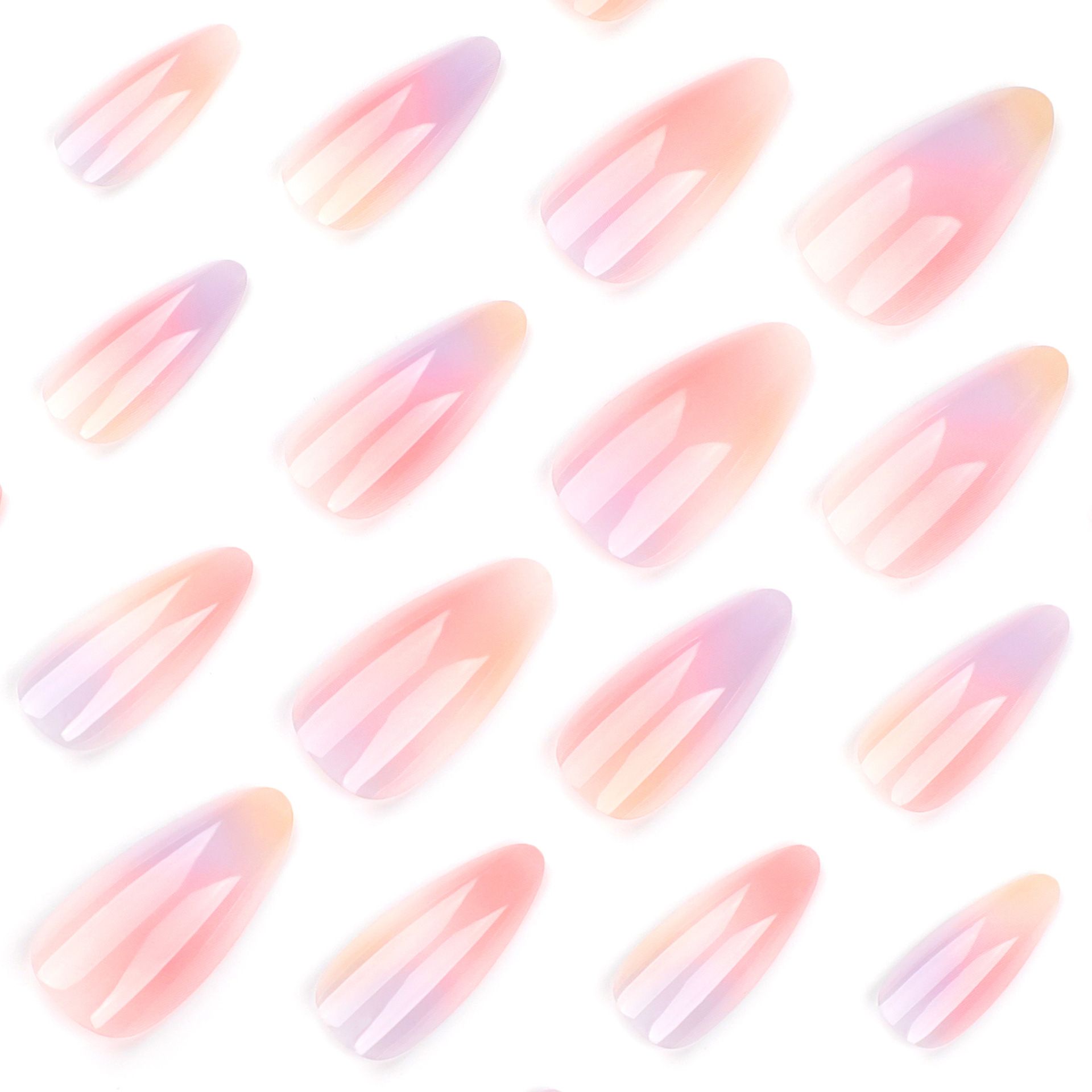 24Pcs/Set False Nail Stickers Set Full Cover Multicolor Nail Designs Press for Womens