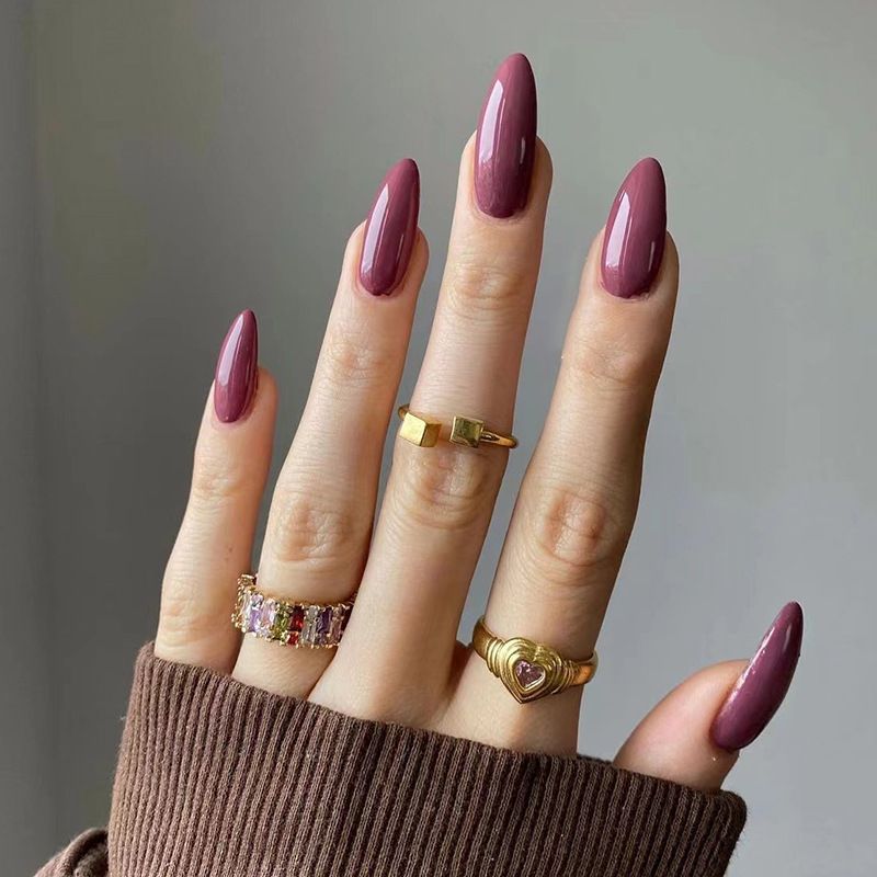 24pcs Colourful Wearable Nail Stickers detachable False Nail Tips With Jelly Stickers Nails Art Fake Nails Stickers Medium Long Styles view 9