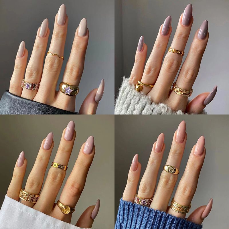 24pcs Colourful Wearable Nail Stickers detachable False Nail Tips With Jelly Stickers Nails Art Fake Nails Stickers Medium Long Styles view 2