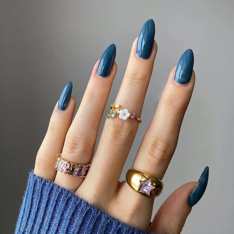 24pcs Colourful Wearable Nail Stickers detachable False Nail Tips With Jelly Stickers Nails Art Fake Nails Stickers Medium Long Styles view 5