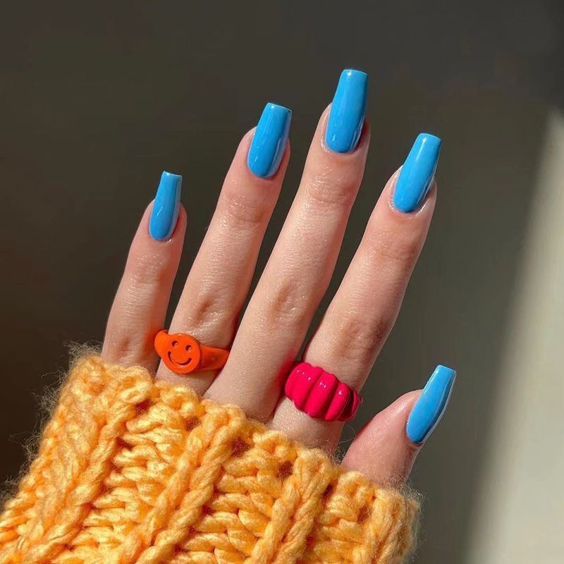 24pcs Colourful Wearable Nail Stickers detachable False Nail Tips With Jelly Stickers Nails Art Fake Nails Stickers