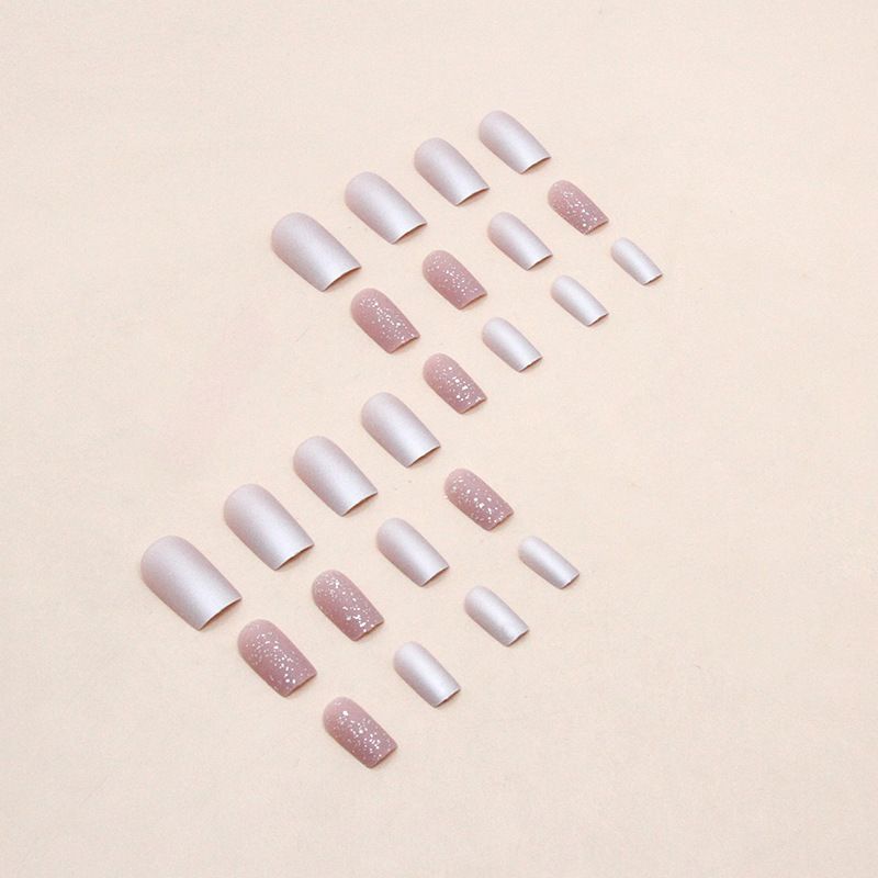 24pcs Shiny Fake Nails Reusable Stick On Nails Press on Full Cover False Nail Tips with Jelly Stickers Makeup Accessories Pink Wine view 6