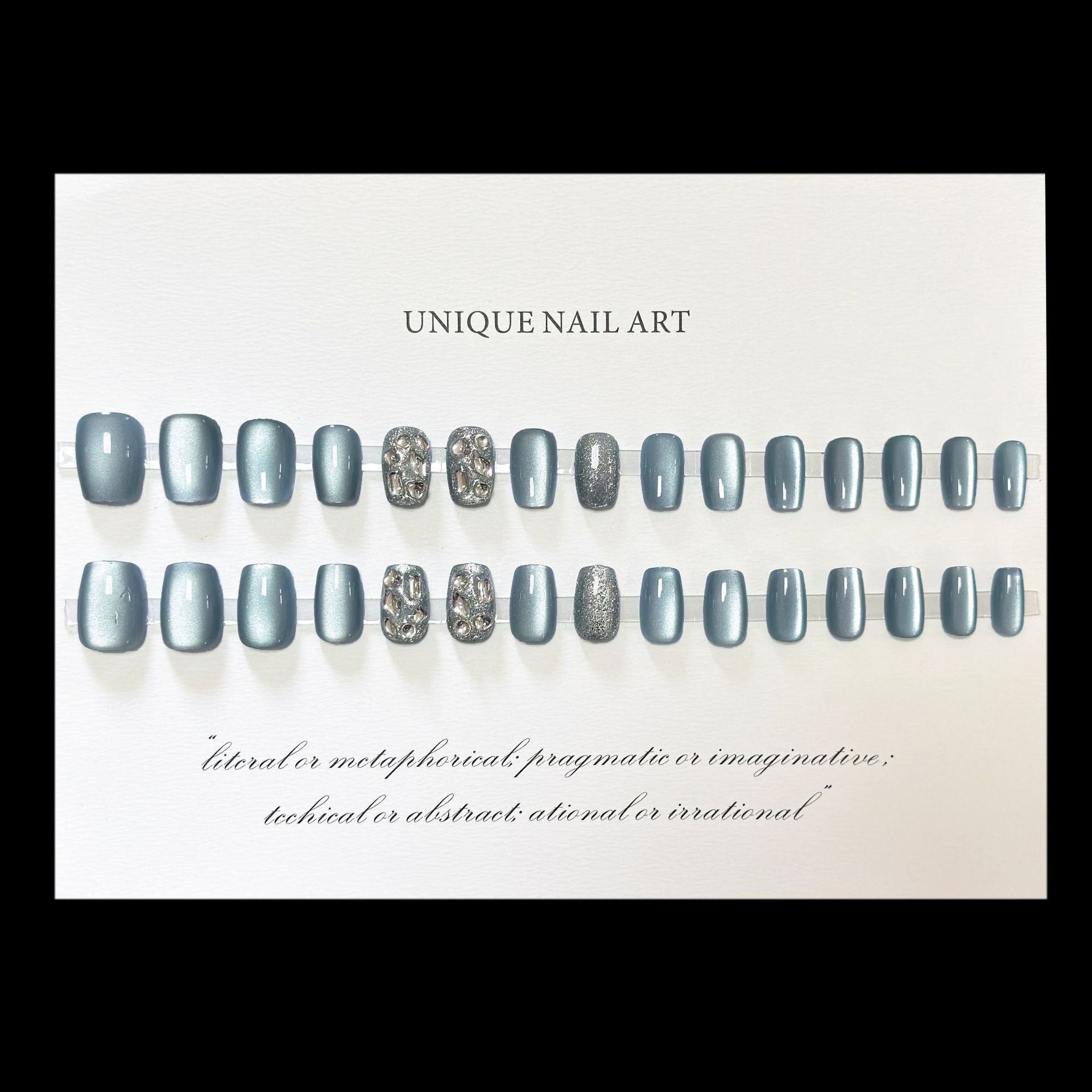 NEW 30pcs Cat Eye Fake Nails Reusable Stick On Nails Press on Full Cover False Wearable Nail Tips Stickers Makeup Accessories view 8