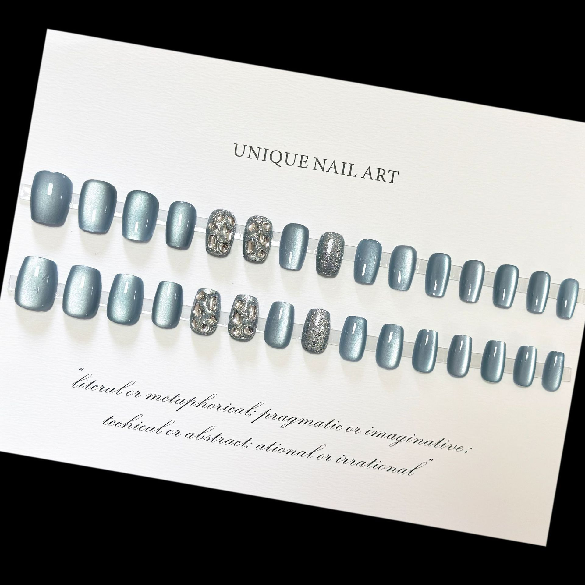 NEW 30pcs Cat Eye Fake Nails Reusable Stick On Nails Press on Full Cover False Wearable Nail Tips Stickers Makeup Accessories view 7