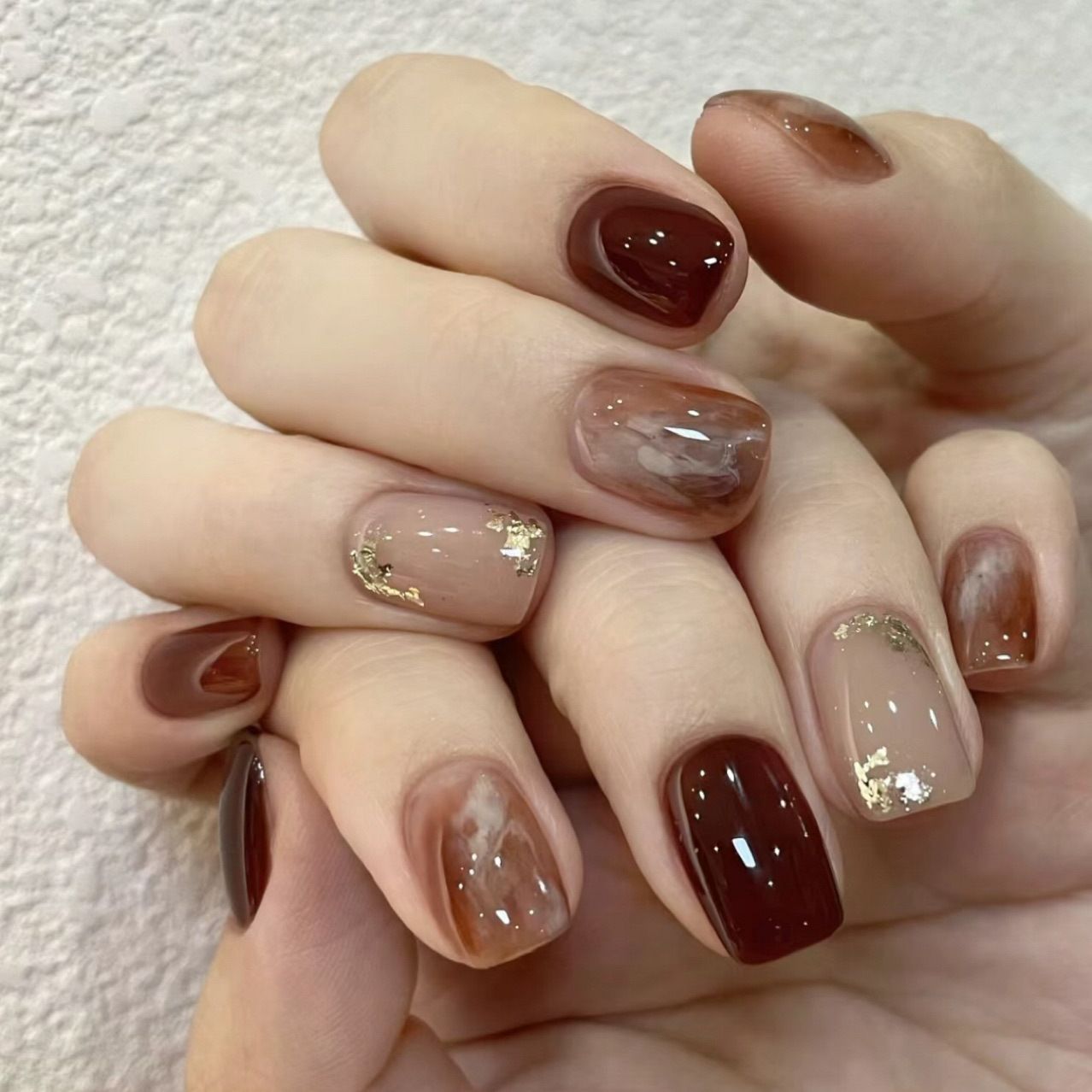24pcs Makeup Nails Artificial Nails Chips Manicure Wearable Nail Stickers Nail Art Chips Finished Press on Nail Smudging Design
