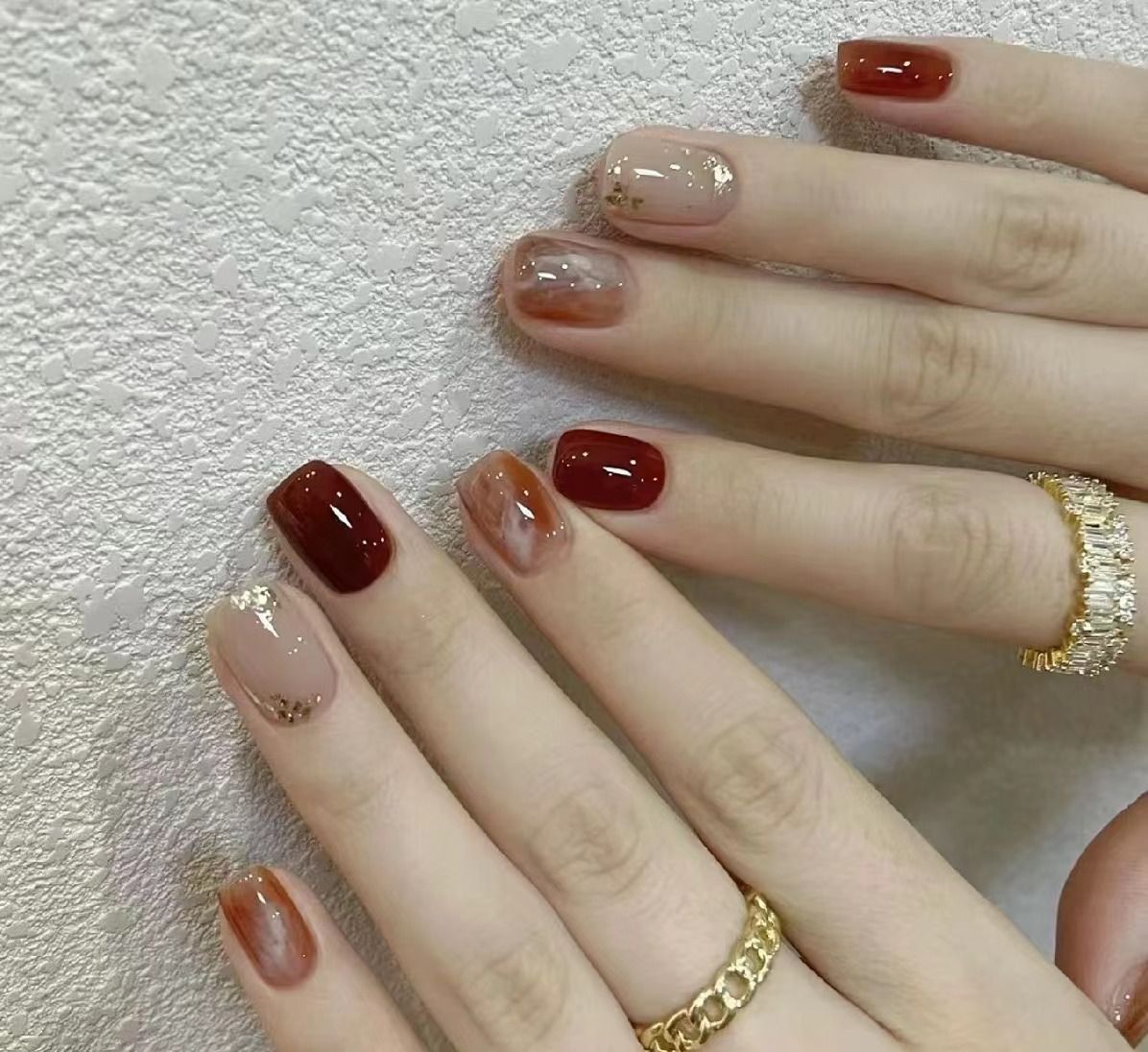 24pcs Makeup Nails Artificial Nails Chips Manicure Wearable Nail Stickers Nail Art Chips Finished Press on Nail Smudging Design