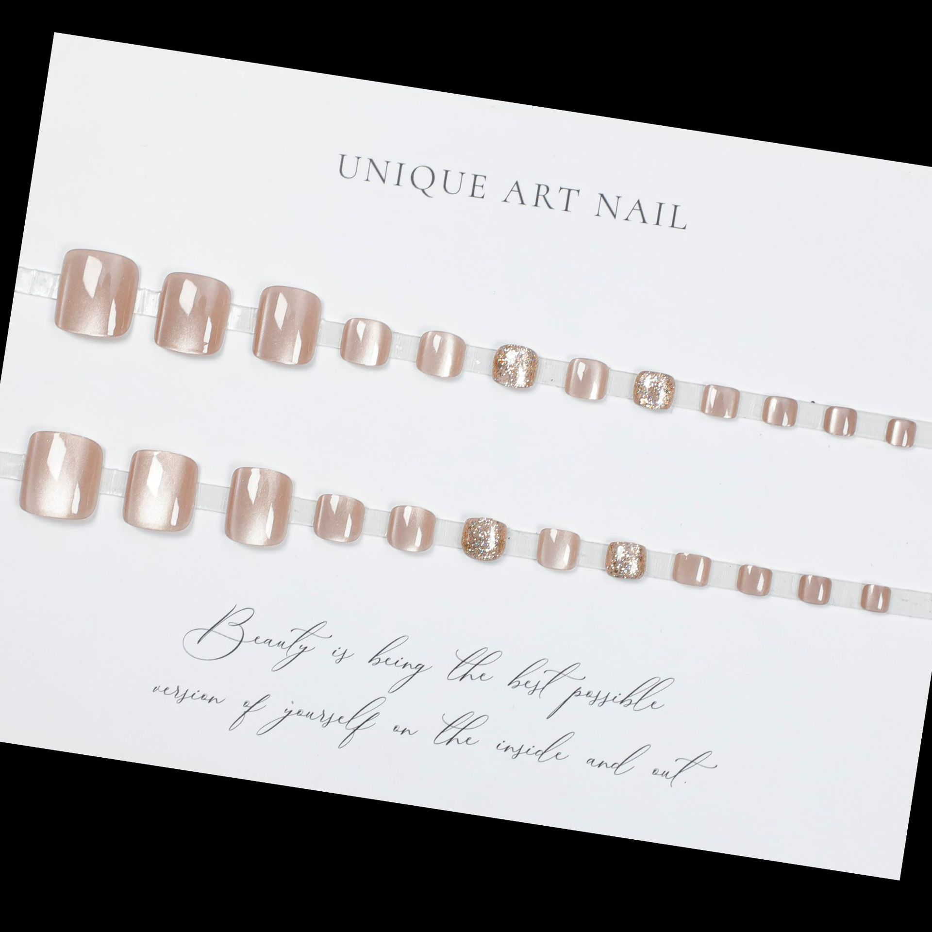 24 pcs Toe Fake Nails Toenail Wearable Nail Stickers Detachable False Nail Tips With Jelly Stickers Nails Art