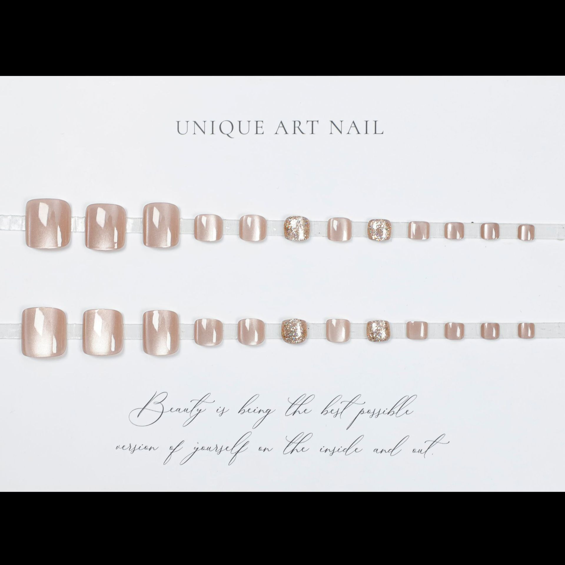 24 pcs Toe Fake Nails Toenail Wearable Nail Stickers Detachable False Nail Tips With Jelly Stickers Nails Art