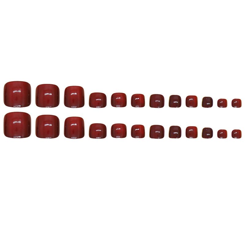 24 pcs Toe Fake Nails Toenail Wearable Nail Stickers Detachable False Nail Tips With Jelly Stickers Nails Art