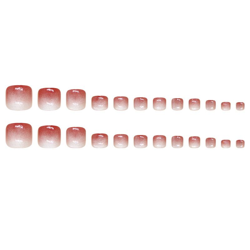 24 pcs Toe Fake Nails Toenail Wearable Nail Stickers Detachable False Nail Tips With Jelly Stickers Nails Art