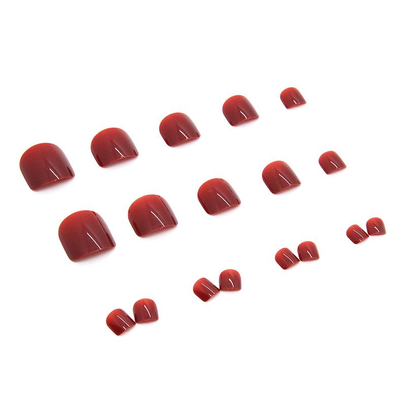 24 pcs Toe Fake Nails Toenail Wearable Nail Stickers Detachable False Nail Tips With Jelly Stickers Nails Art