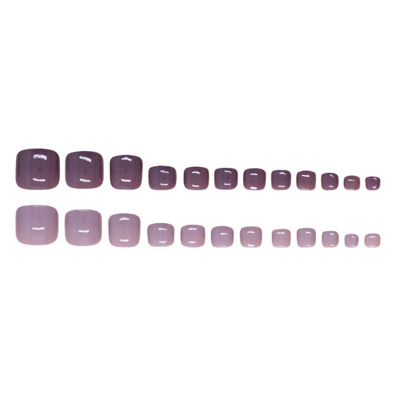 24 pcs Toe Fake Nails Toenail Wearable Nail Stickers Detachable False Nail Tips With Jelly Stickers Nails Art
