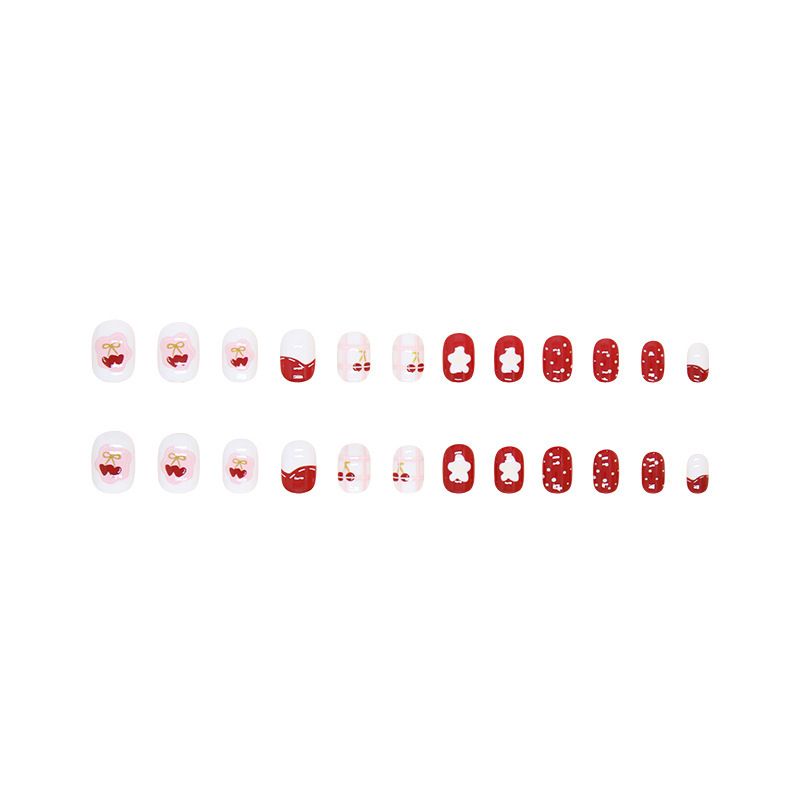 24pcs Kids Makeup Nails Artificial Nails Chips Manicure Wearable Nail Stickers Nail Art Chips Finished Press on Nail Smudging Design for Child