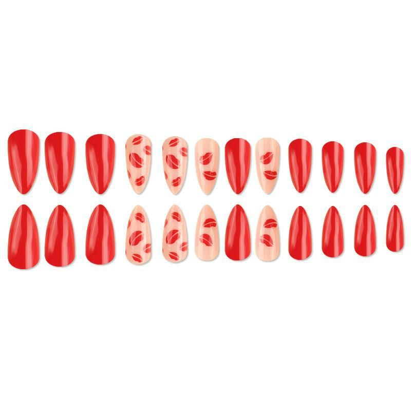 24pcs Wearable Fake Nails Reusable Stick On Nails Press on Full Cover False Nail Tips with Jelly Stickers Makeup Accessories view 7