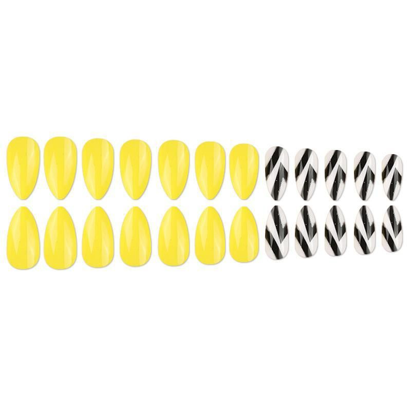 24pcs Wearable Fake Nails Reusable Stick On Nails Press on Full Cover False Nail Tips with Jelly Stickers Makeup Accessories view 10