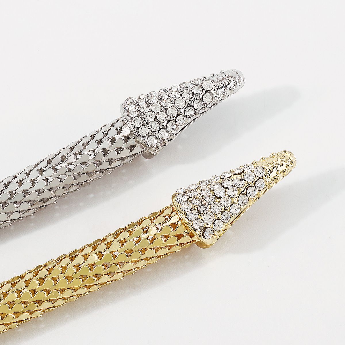 Luxy Snake Chain Necklace Golden Charm Hip Hop Fashion Jewelry Short Necklace For Woman Girl's Accessories Rhinestone
