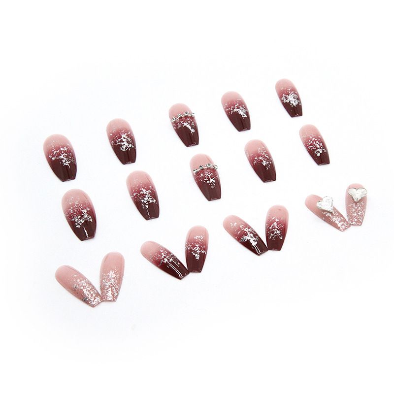 24pcs Shiny Flower Wearable Fake Nails Reusable Stick On Nails Press on Full Cover False Nail Tips with Jelly Stickers Makeup Accessories