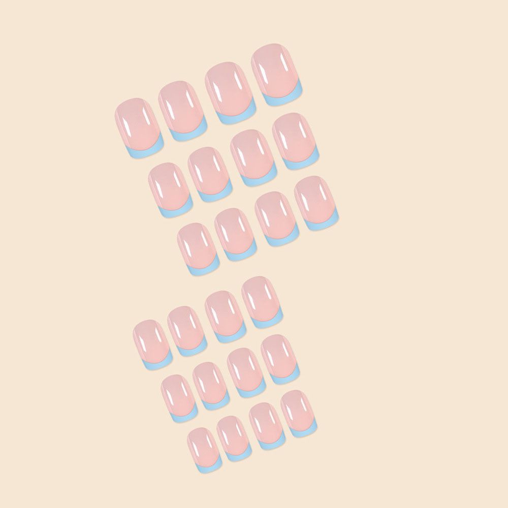 NEW 24pcs Wearable Fake Nails French Style Love Heart Reusable Stick On Nails Press on Full Cover False Nail Tips with Jelly Stickers Makeup Accessories