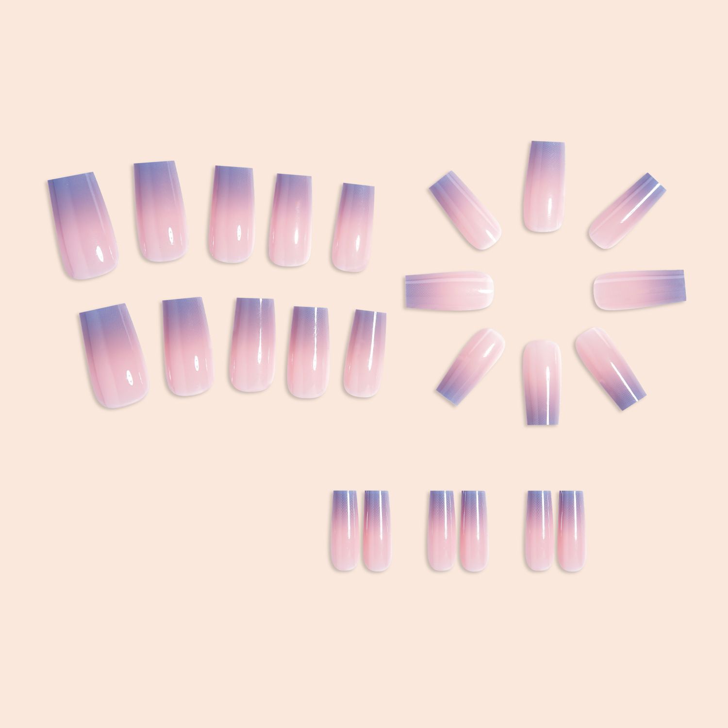NEW 24pcs Wearable Fake Nails Color Change Reusable Stick On Nails Press on Full Cover False Nail Tips with Jelly Stickers Makeup Accessories view 5