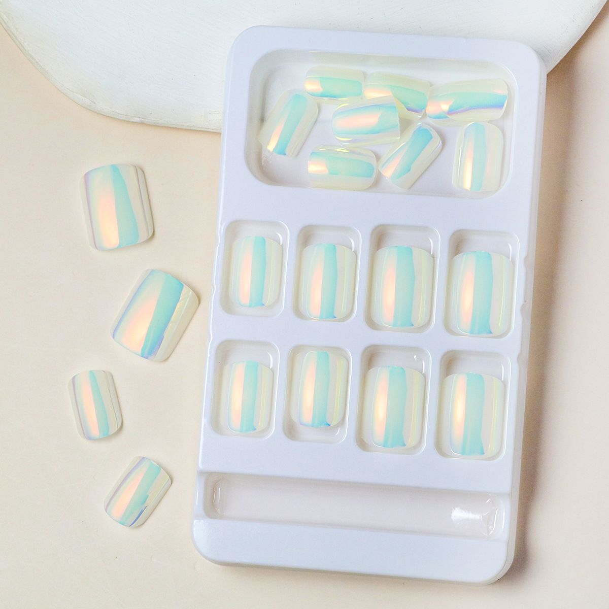 NEW 24pcs Wearable Fake Nails Color Change Reusable Stick On Nails Press on Full Cover False Nail Tips with Jelly Stickers Makeup Accessories view 7