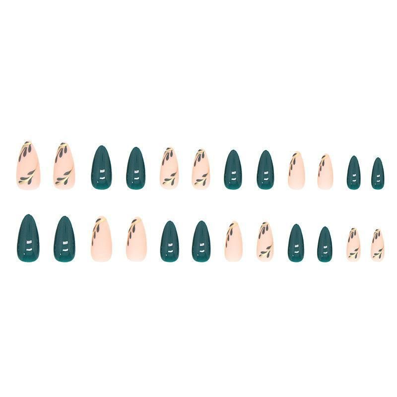 NEW 24pcs Flower Wearable Fake Nails Reusable Stick On Nails Press on Full Cover False Nail Tips with Jelly Stickers Makeup Accessories